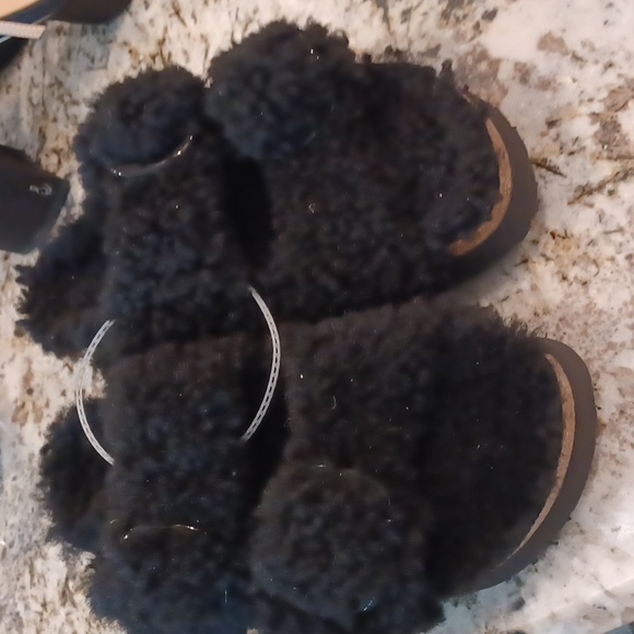 Birkenstock Papillio Big Buckle Shearling Black 2 Strap Sandals Multi Sizes NEW - Picture 10 of 15